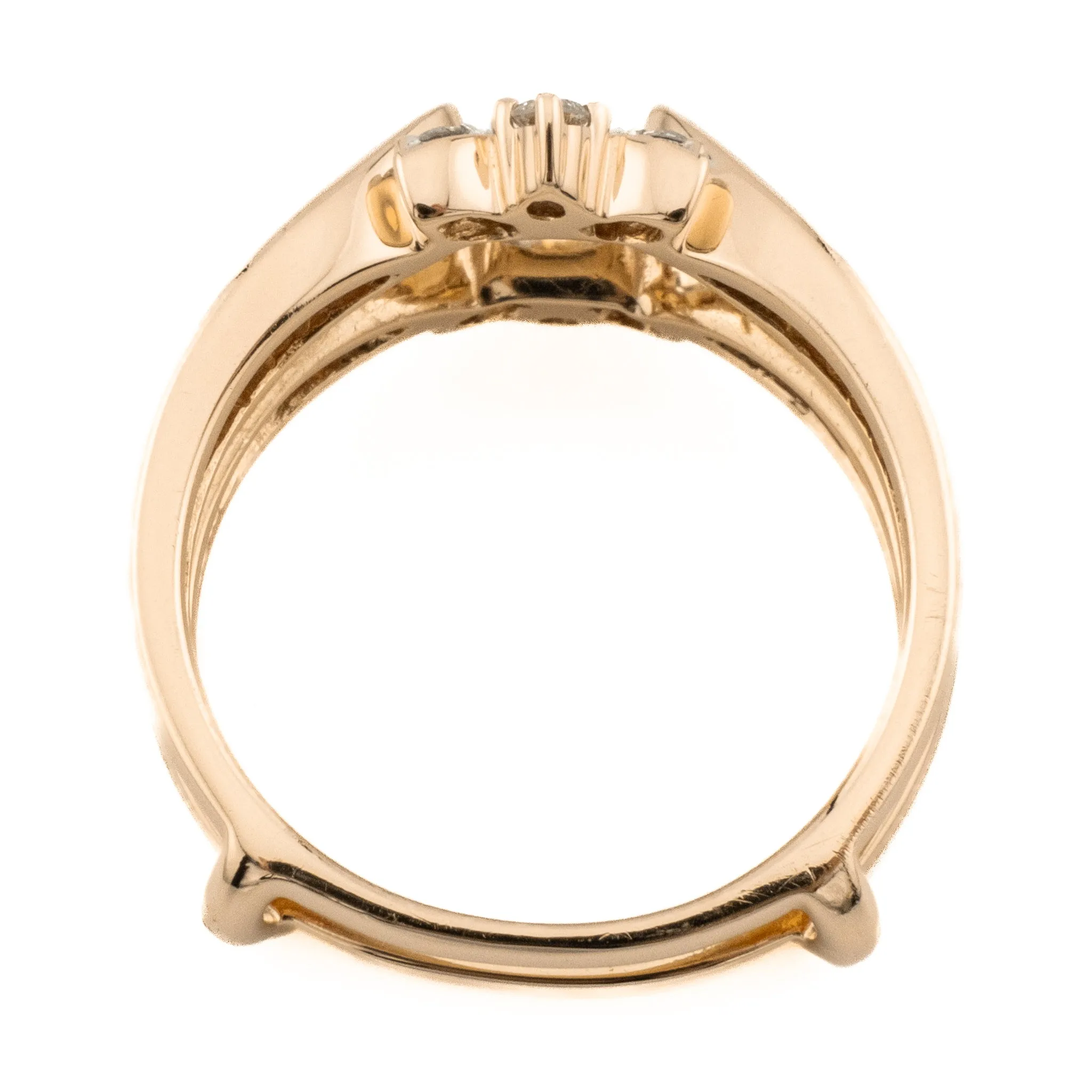 0.50ctw Diamond Accented Ring Guard Enhancer in 14K Rose Gold - Size 6.75