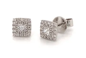 0.59ct t.w. Princess Cut Diamond Stud Earrings