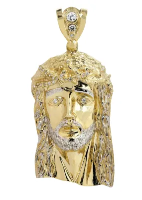 10K Gold Jesus Piece Pendant  |  53.9 Grams