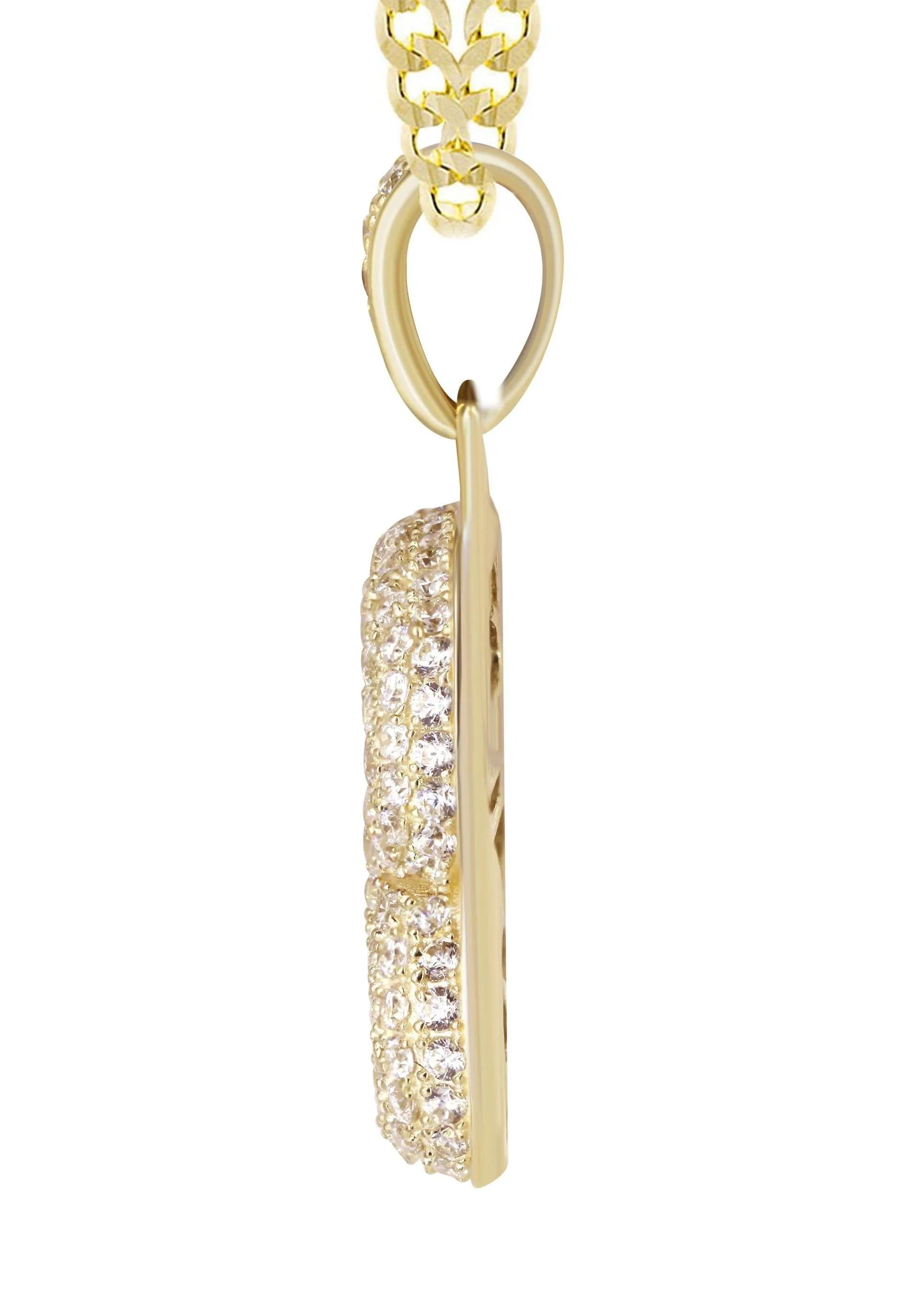 10K Yellow Gold Bubble Letter "A" CZ Necklace | Appx. 13.9 Grams