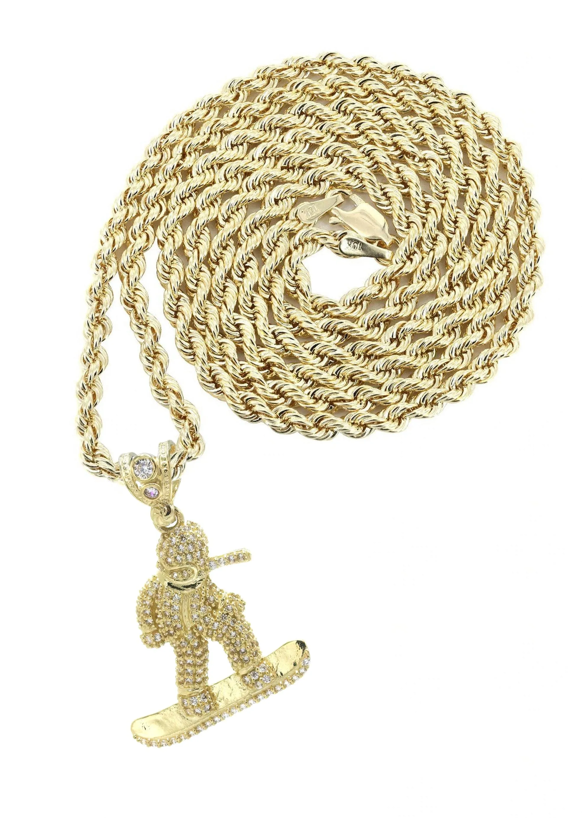 10K Yellow Gold Snowboarder Necklace | Appx. 15.9 Grams