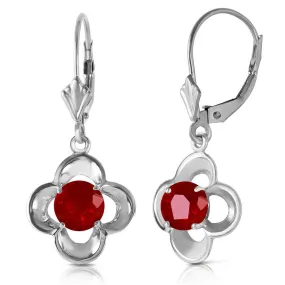 1.1 Carat 14K Solid White Gold Wonderfully Made Ruby Earrings