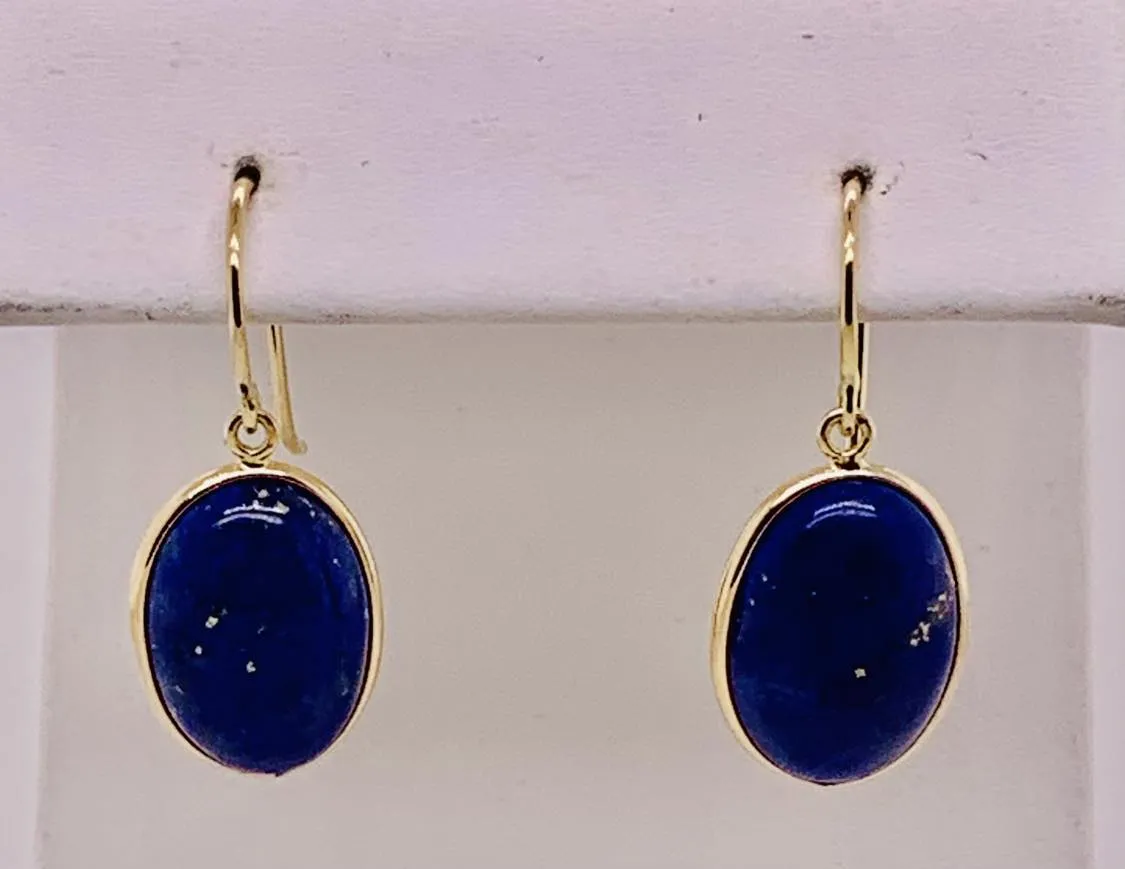 14K Estate Lapis Earrings