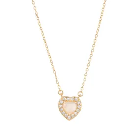 14k Gold Vermeil Heart Halo Necklace