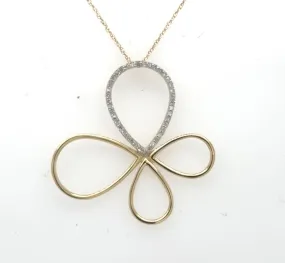 14K Petite Diamond Butterfly Pendant