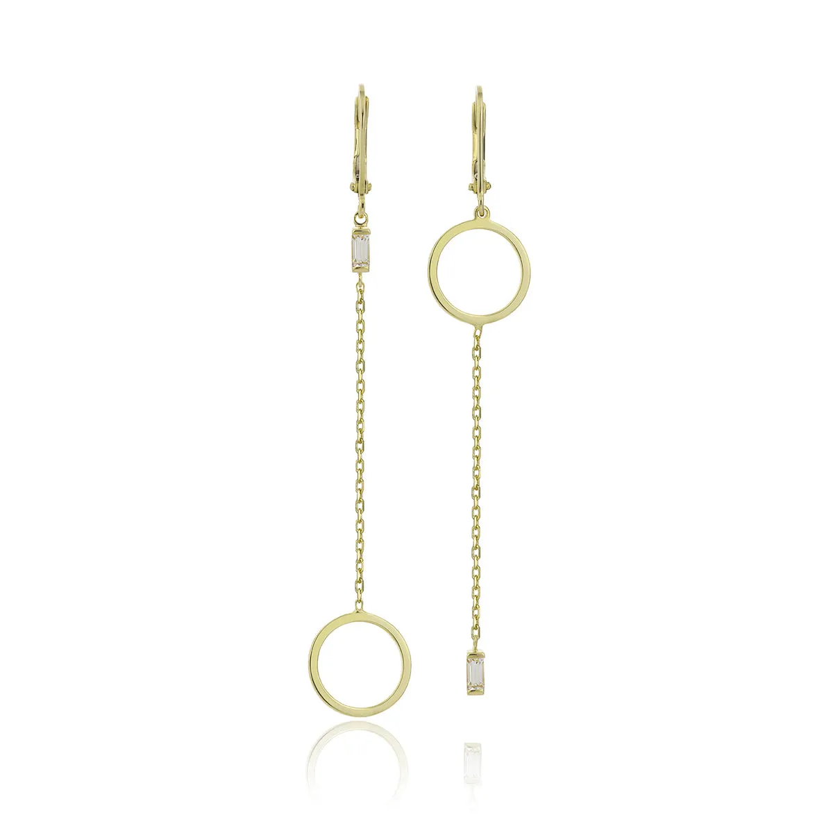 14K Solid Gold Marissa Baguette Earrings