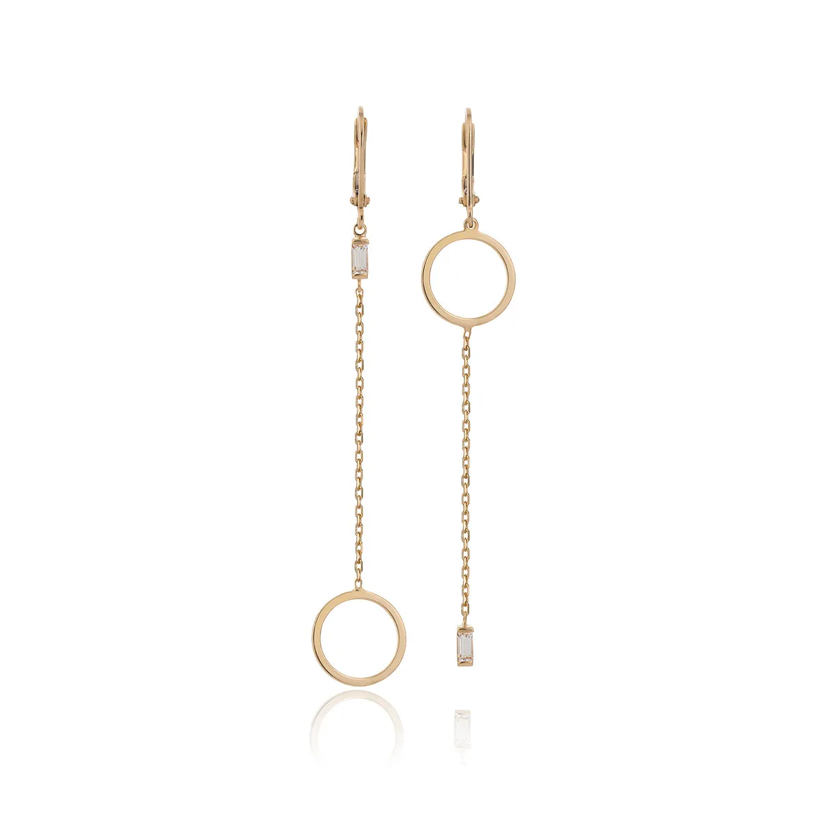 14K Solid Gold Marissa Baguette Earrings