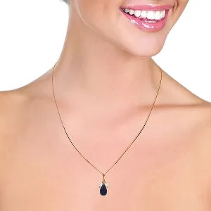 14K Solid Rose Gold Natural Sapphire & Rose Topaz Necklace Certified