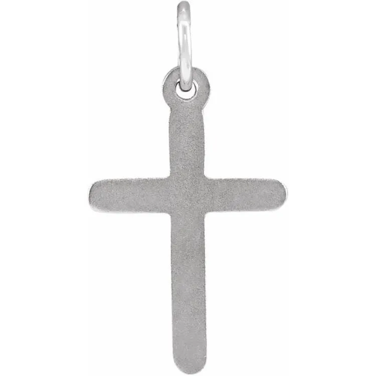 14K White 20x10.4 mm Cross Pendant