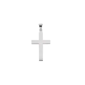 14K White 28 x 18 mm Cross Pendant