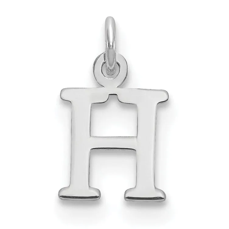 14k White Gold Cut-Out Letter H Initial Design Charm Pendant