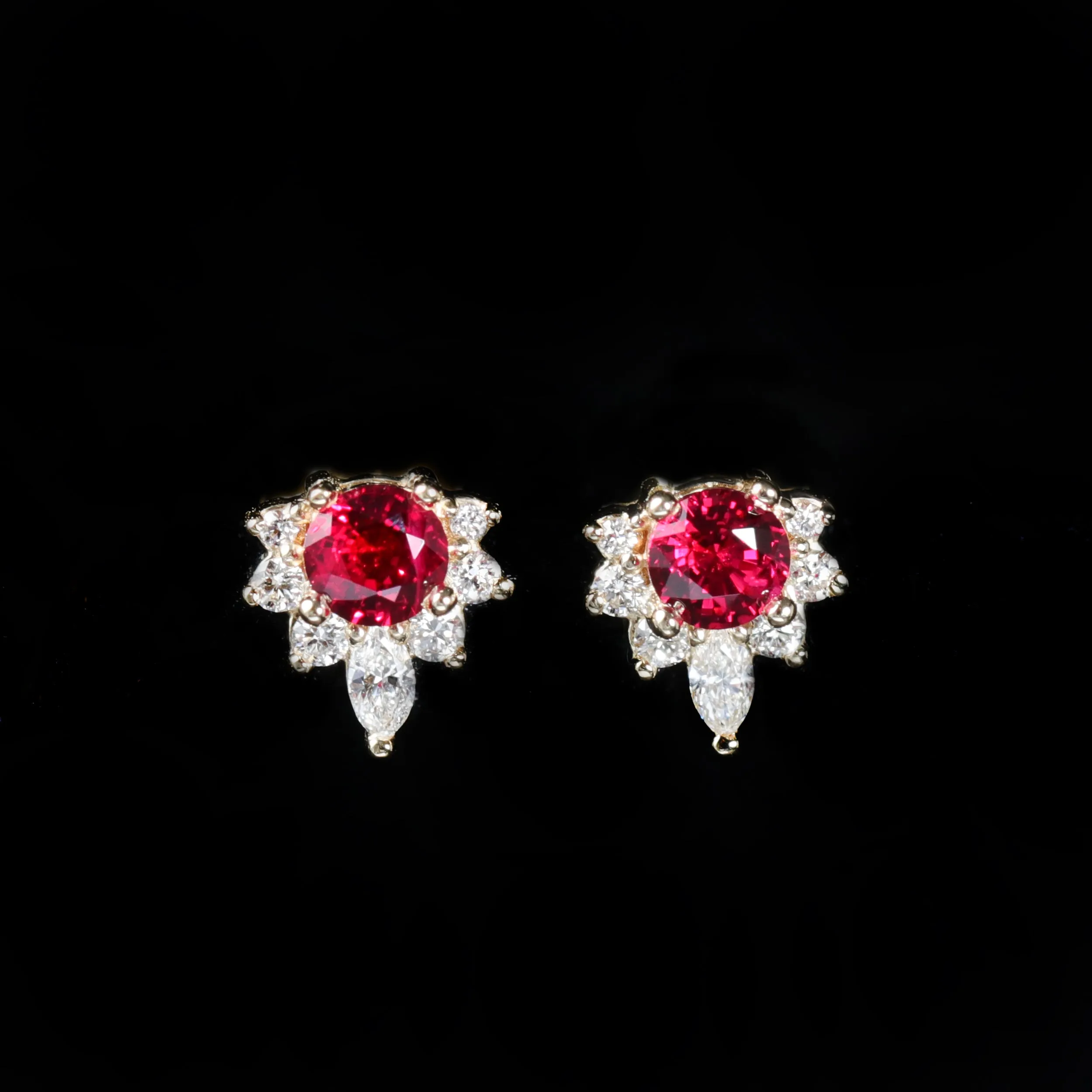 14K Yellow Gold 0.40 CTW Ruby and Diamond Stud Earrings