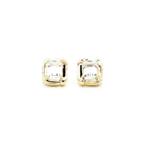 14K Yellow Gold Aquamarine Stud Earrings