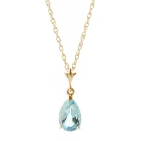 1.5 Carat 14K Solid Yellow Gold Duration Of Love Aquamarine Necklace