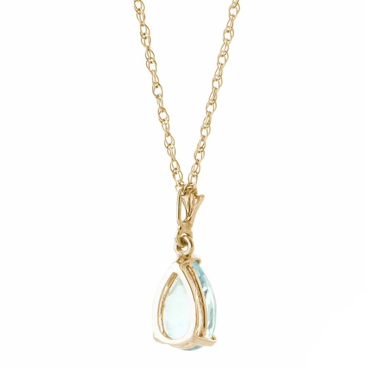 1.5 Carat 14K Solid Yellow Gold Duration Of Love Aquamarine Necklace