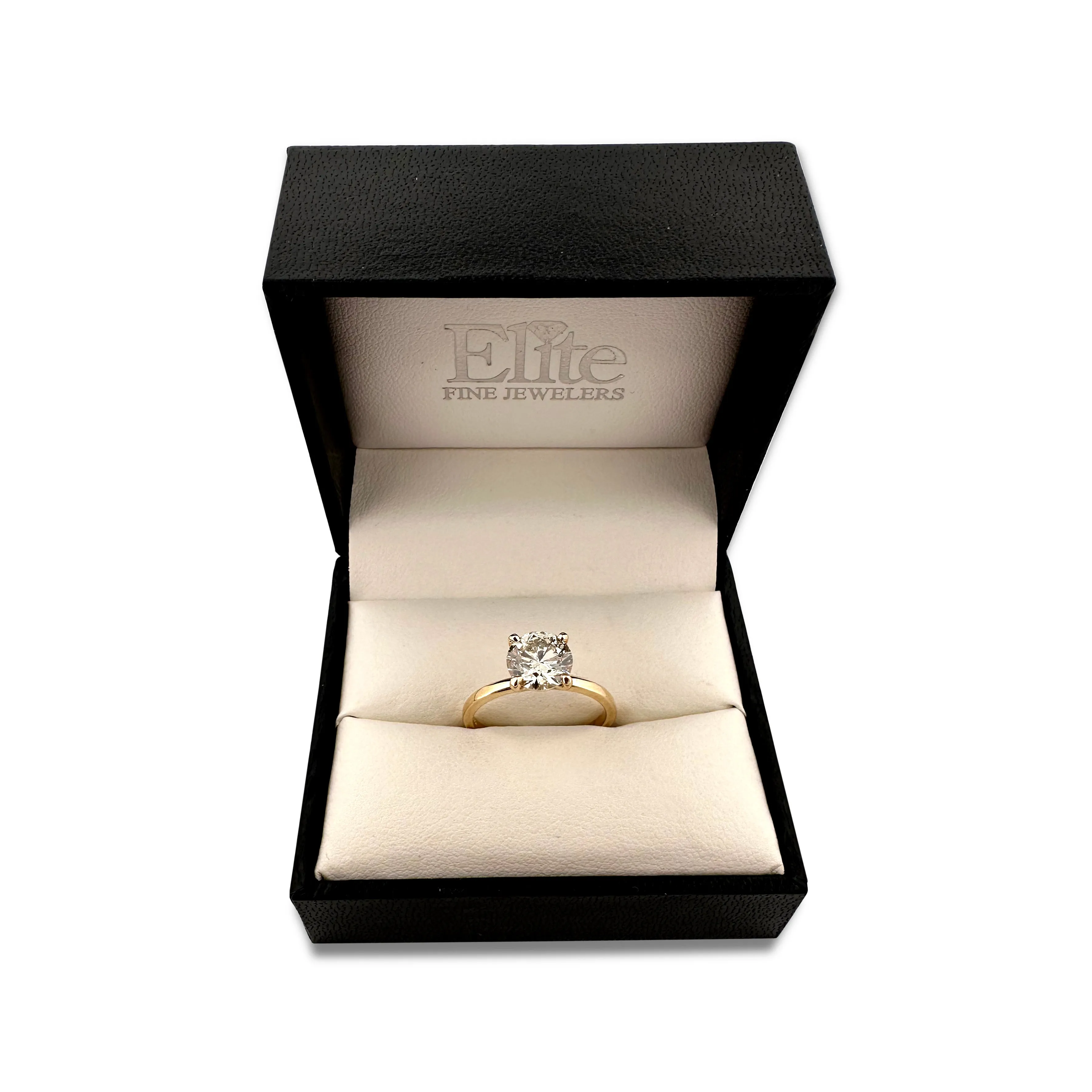 1.80cts Round Brilliant Diamond Solitaire Engagement Ring in 14k Yellow Gold