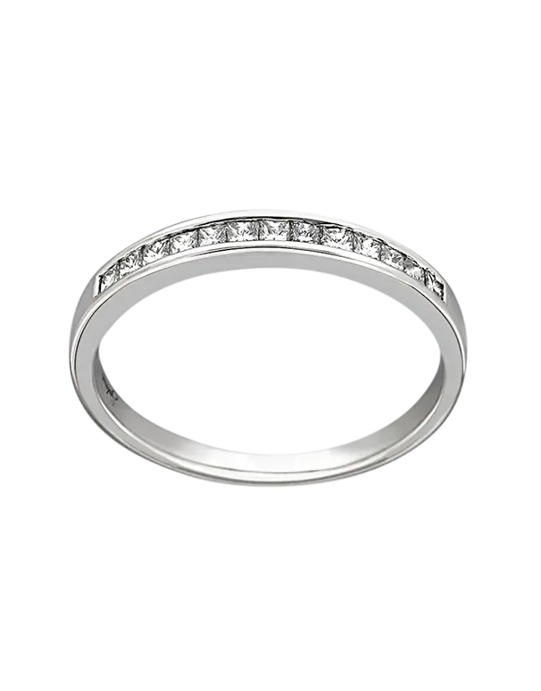 18ct White Gold Diamond Set Wedding Band - 743446