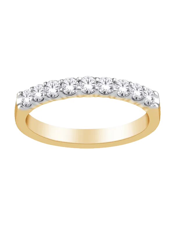 18ct Yellow & White Gold Diamond Set Wedding Band - 769870