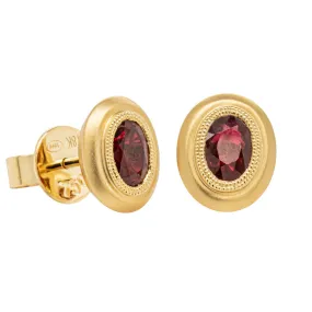 18ct Yellow Gold Ruby Earrings