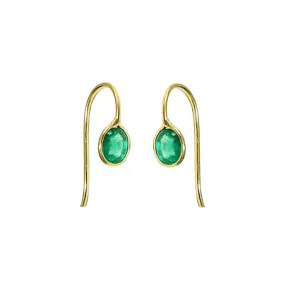 18k Gold Natural Zambian Emerald Earrings