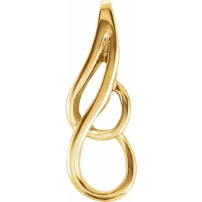 18K Yellow 22x8.5 mm Freeform Pendant