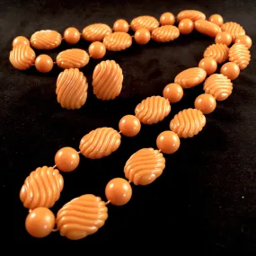 1987 Avon Color Shape Necklace & Earring Set, Amber