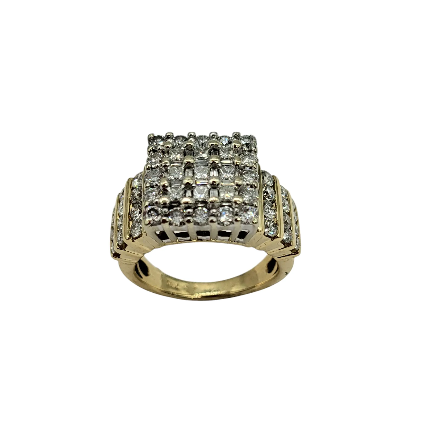 2 Carat Total Weight 5 Row Cluster Ring