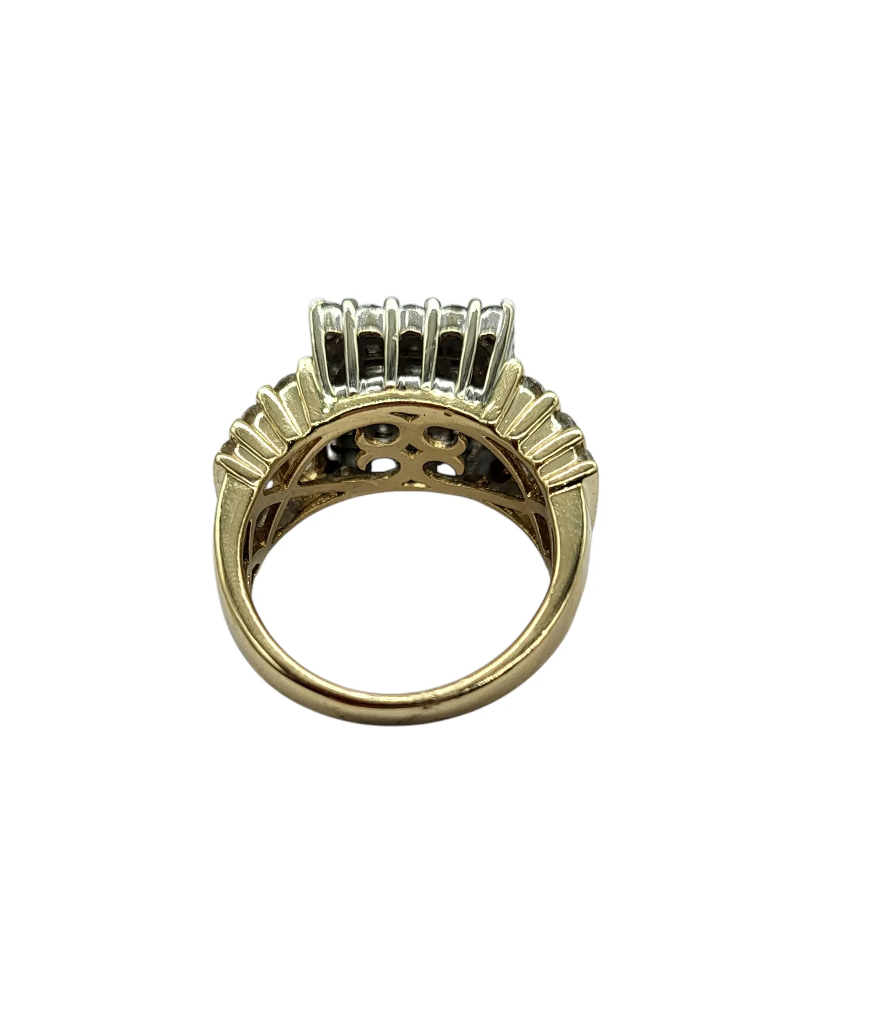 2 Carat Total Weight 5 Row Cluster Ring