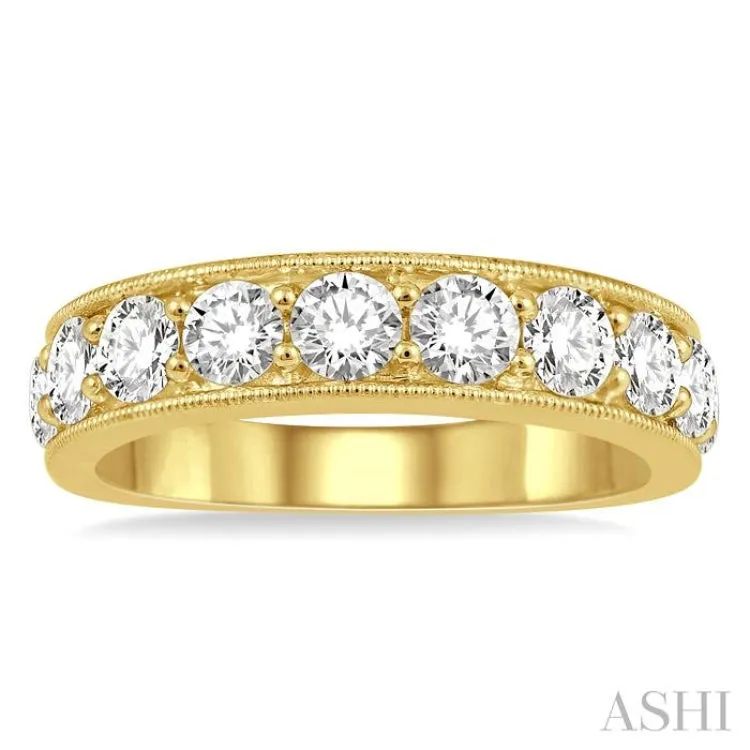 2 ctw Round Cut Diamond Wedding Band in 14K Yellow Gold