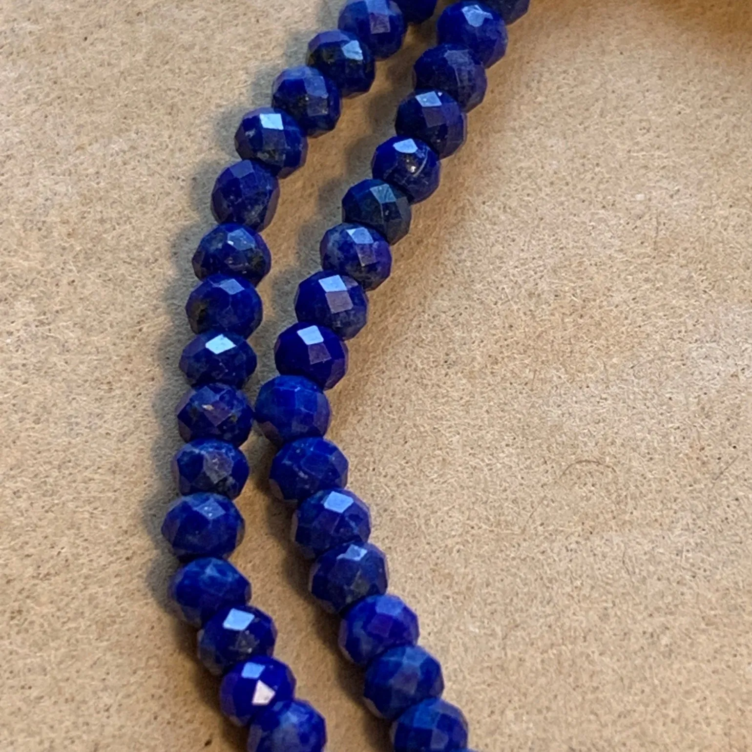 2.5mm Faceted Lapis Beads