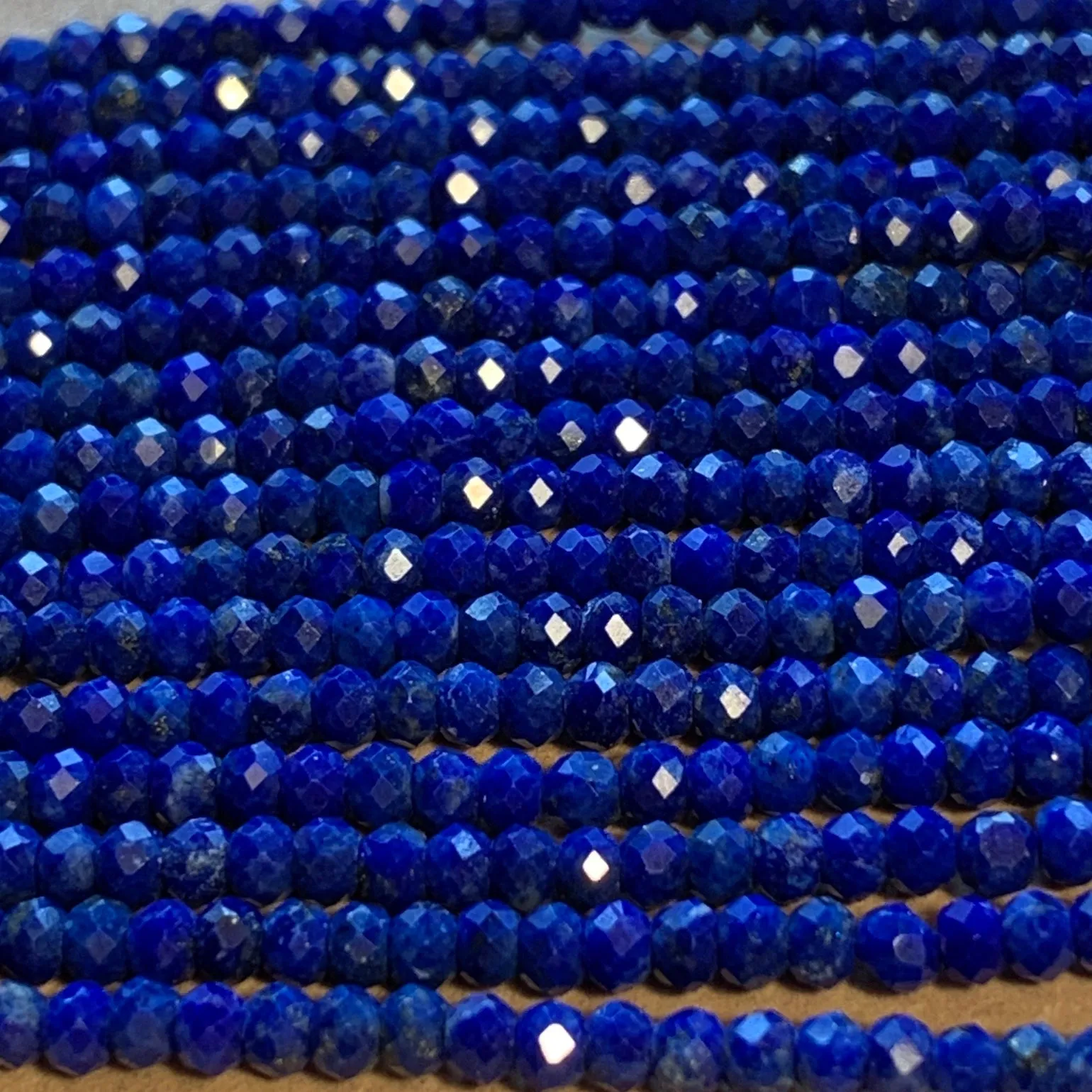 2.5mm Faceted Lapis Beads