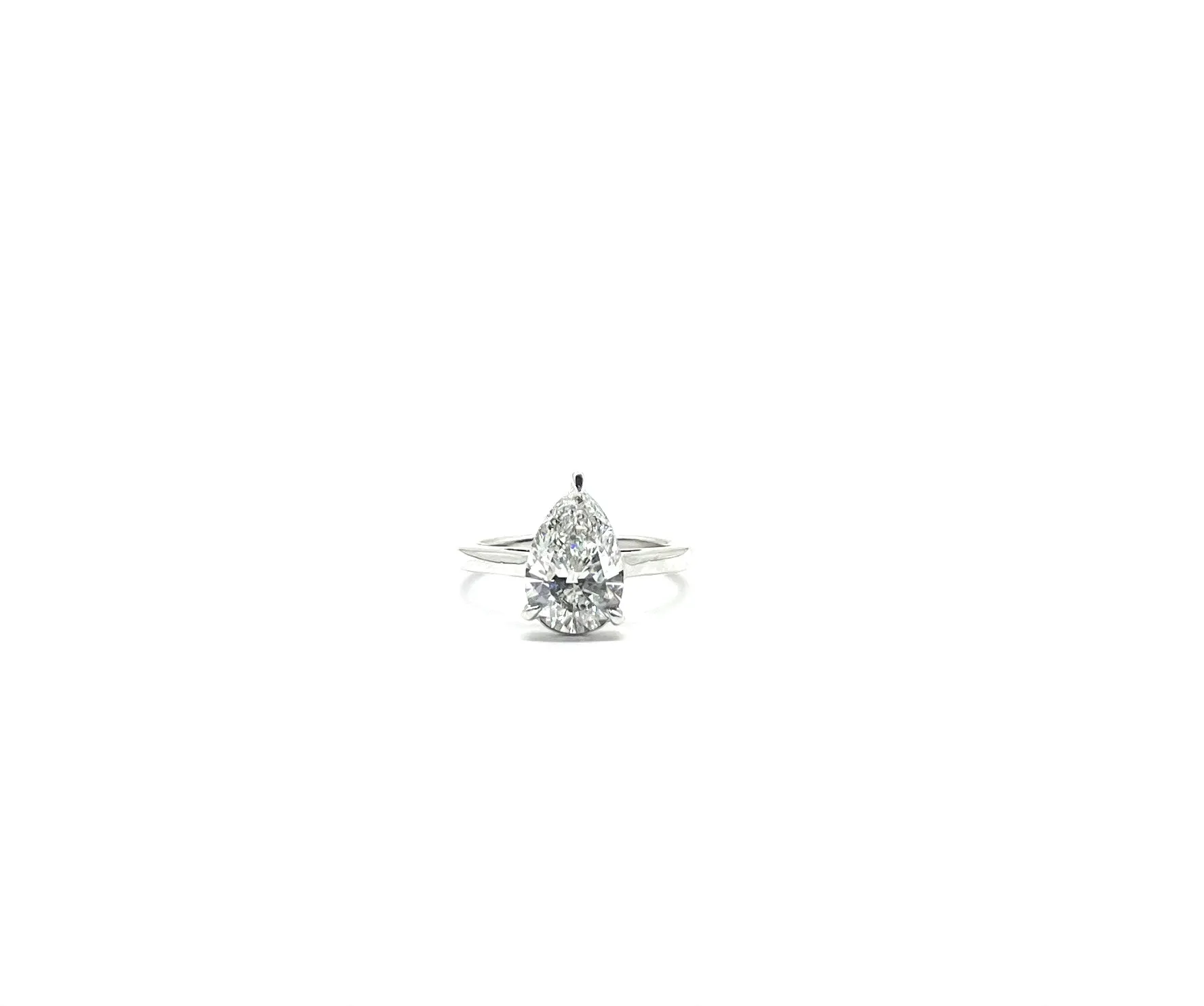 2.64CT Lab Grown Pear Shaped Diamond Solitaire Engagement Ring