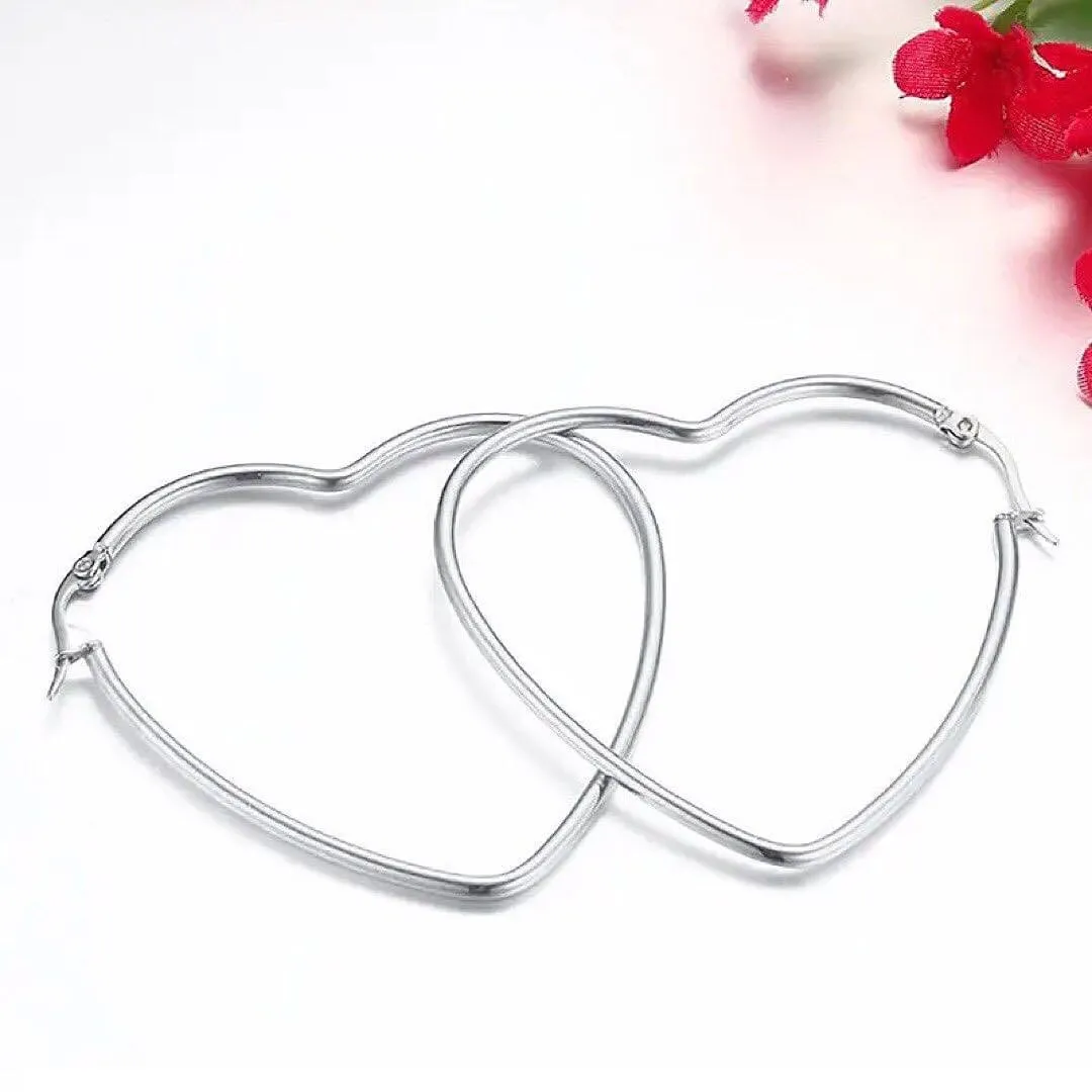 2pcs Prettiest Heart Earrings Charming Alloy Love Earrings