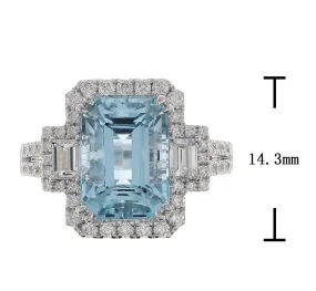 4.91carat Aquamarine & Diamond Cocktail Ring