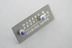 4mm silver stud - lapis