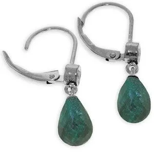 6.63 Carat 14K Solid White Gold I'm On Your Side Emerald Diamond Earrings