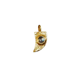 925 Gold Vermeil Rainbow Moonstone Charm