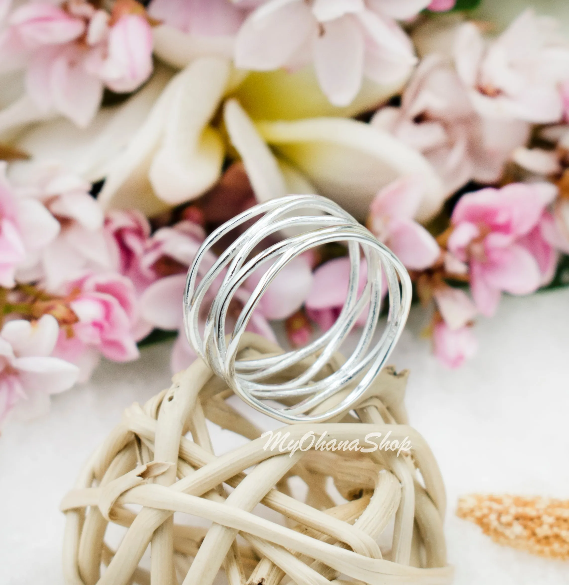 925 Sterling Silver Free Form Wire Ring.  12mm Wide Free Wrapping Wire Ring For Index, Middle, Statement or Thumb Ring. Mother's Day Ring.