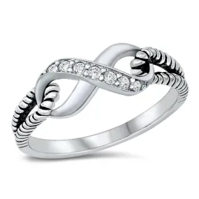 925 Sterling Silver Infinity Ring With CZ