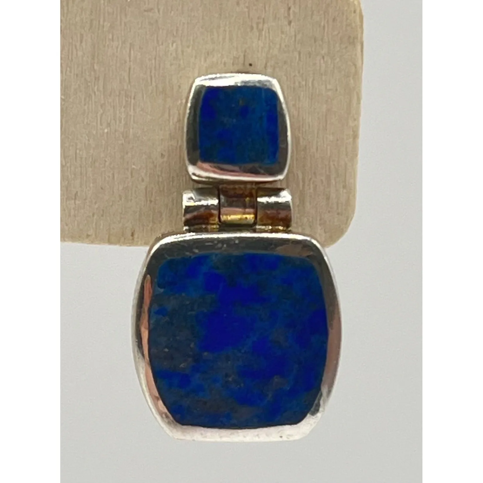 925 Sterling Silver Lapis Lazuli Drop Stud Earrings Blue Statement Southwestern