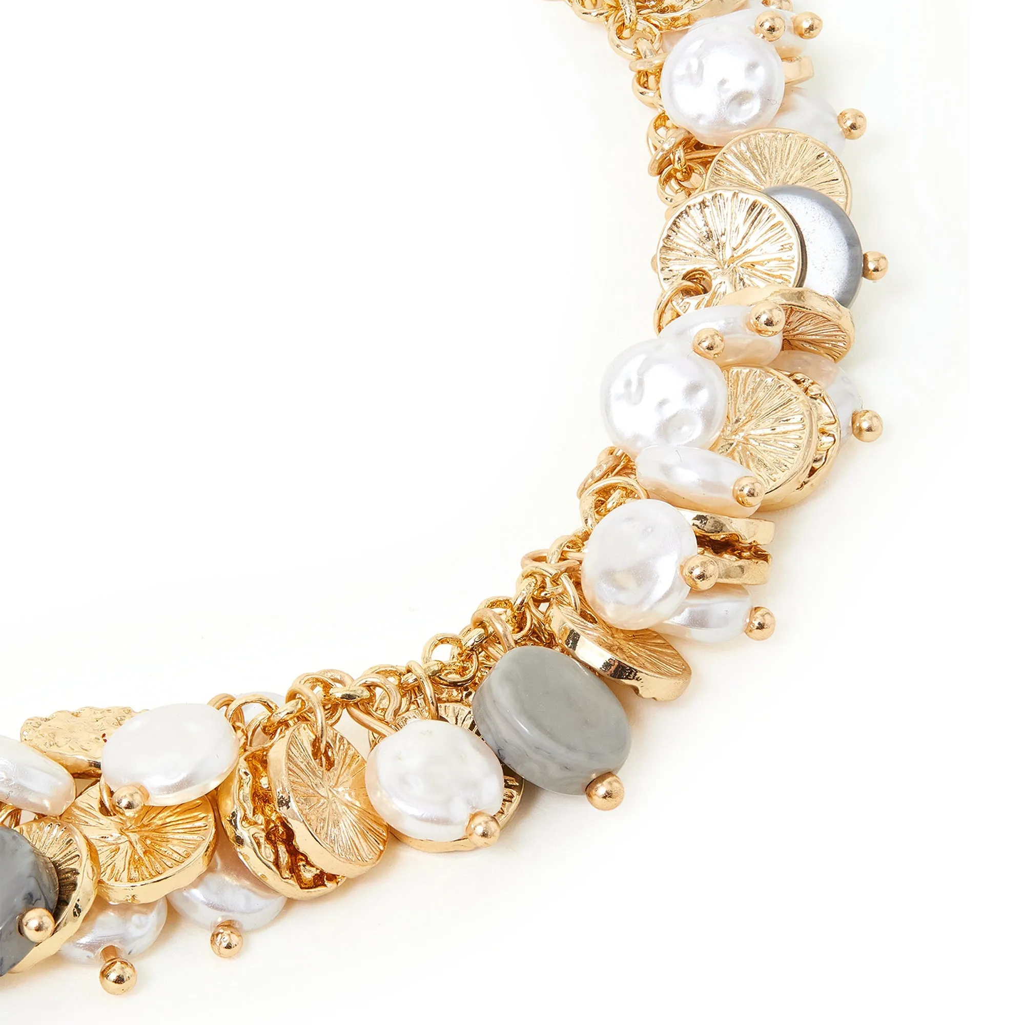 Accessorize London Women's Moonstone And Disc Collar Necklace