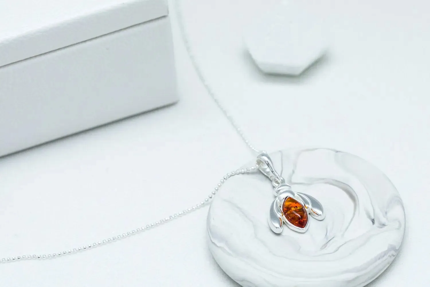 Amber Bumble Bee Charm Necklace