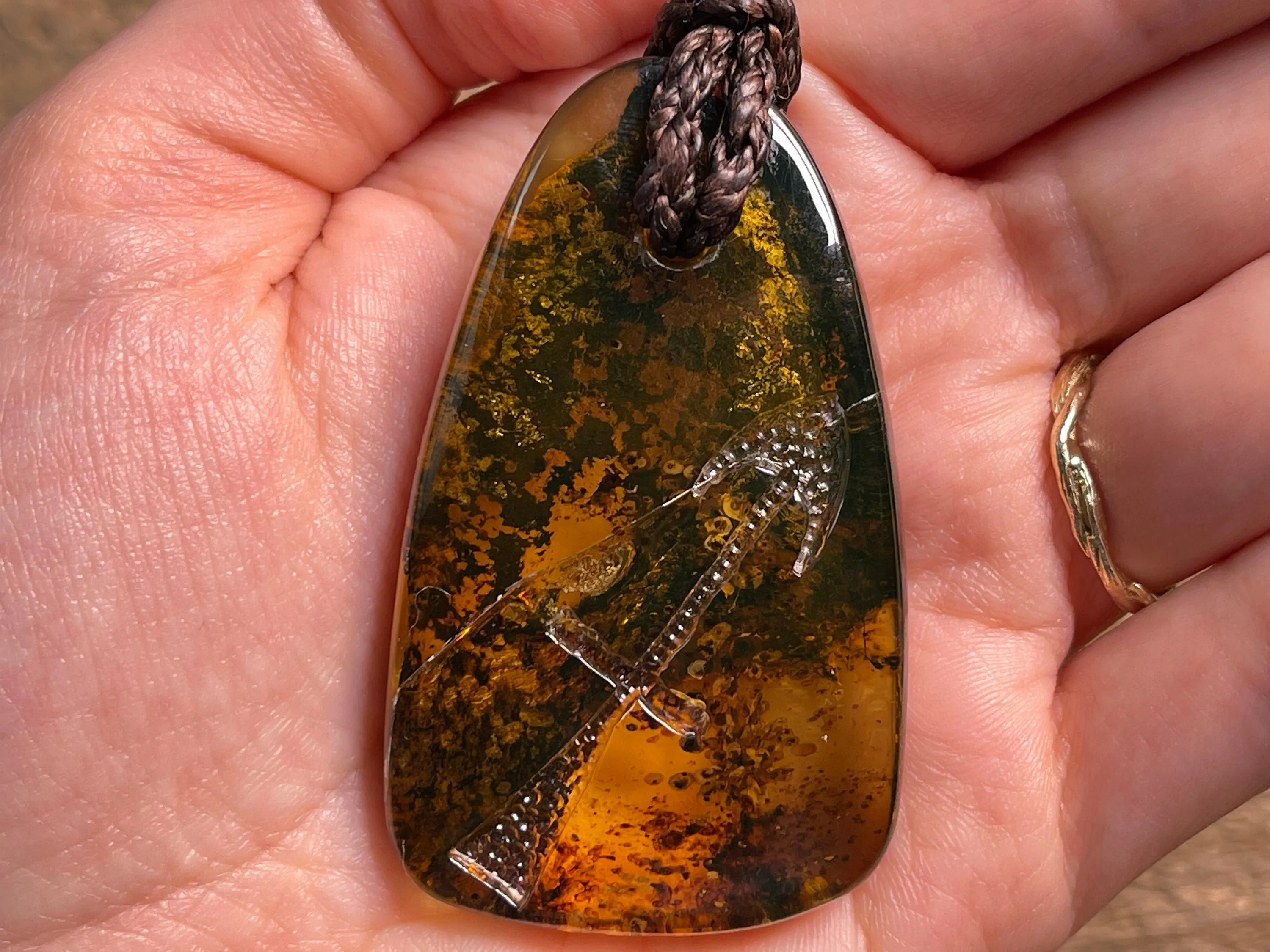 AMBER Crystal Necklace - Pendant Necklace, Handmade Jewelry, Healing Crystals and Stones, 48546