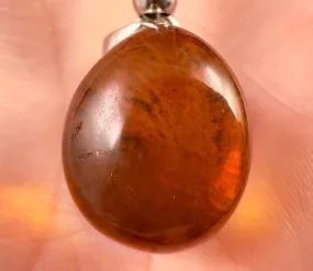 AMBER Crystal Pendant - Sterling Silver - Pendant Necklace, Fine Jewelry, Healing Crystals and Stones, 53448