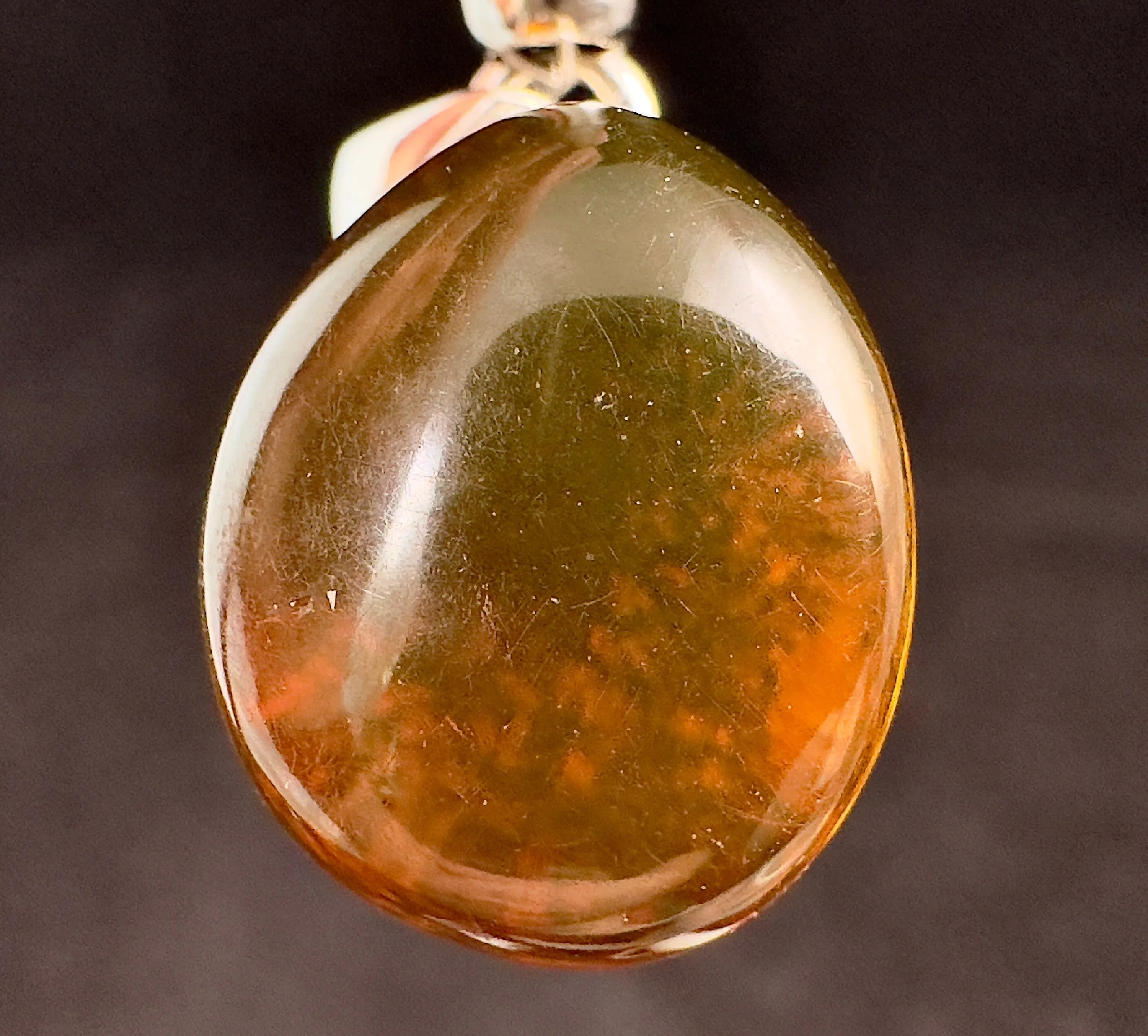 AMBER Crystal Pendant - Sterling Silver - Pendant Necklace, Fine Jewelry, Healing Crystals and Stones, 53448