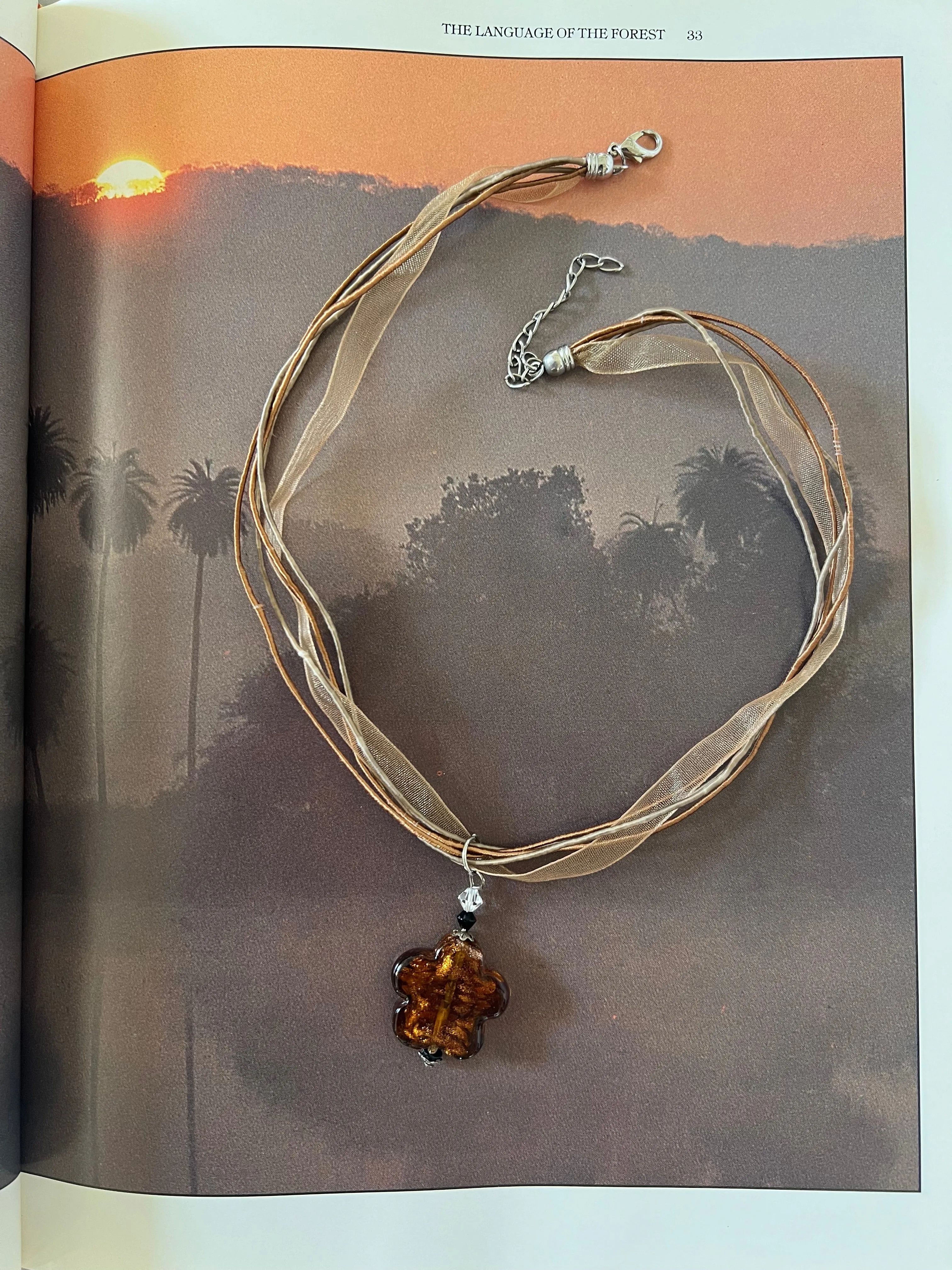 Amber Glass Choker Necklace