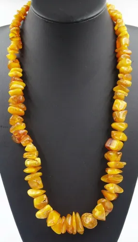 Amber Necklace with Stones Graduating in Size