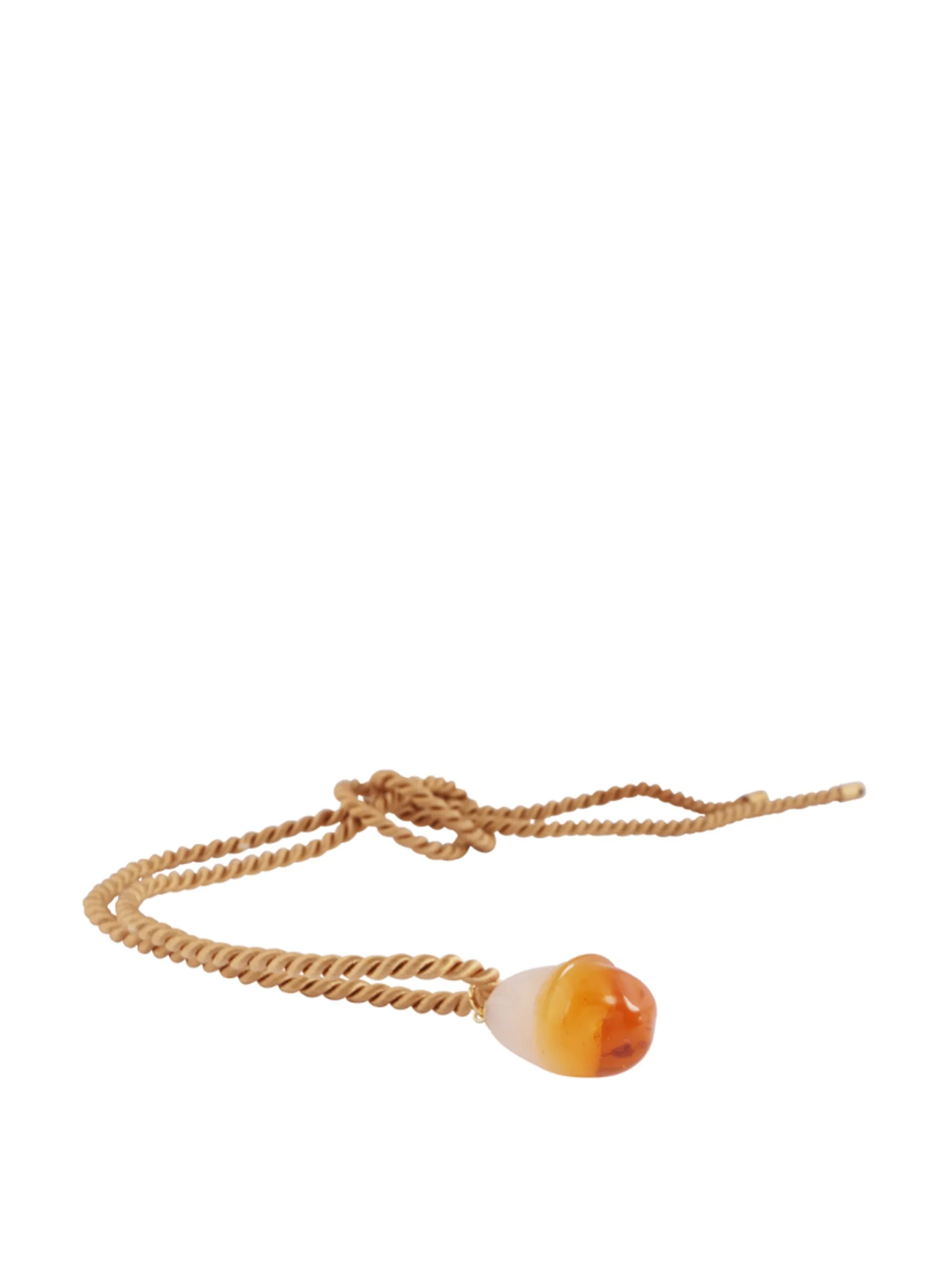 Amber pearl XL glass baroque silk cord necklace