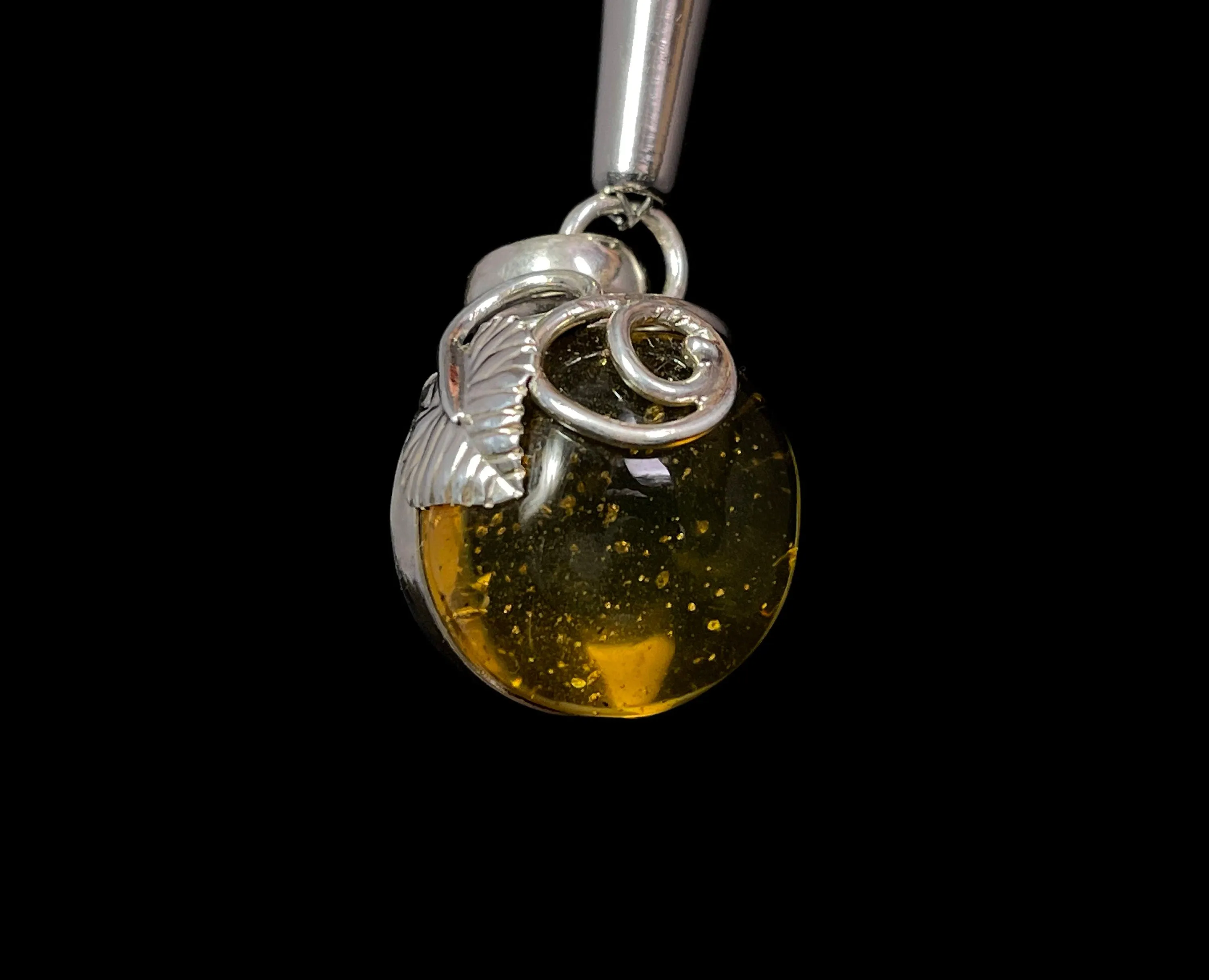 AMBER Pendant - Sterling Silver - Crystal Pendant, Fine Jewelry, Healing Crystals and Stones, L2273