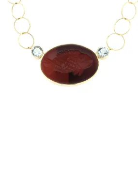 Ancient Aqua and Agate Varved BCE Necklace